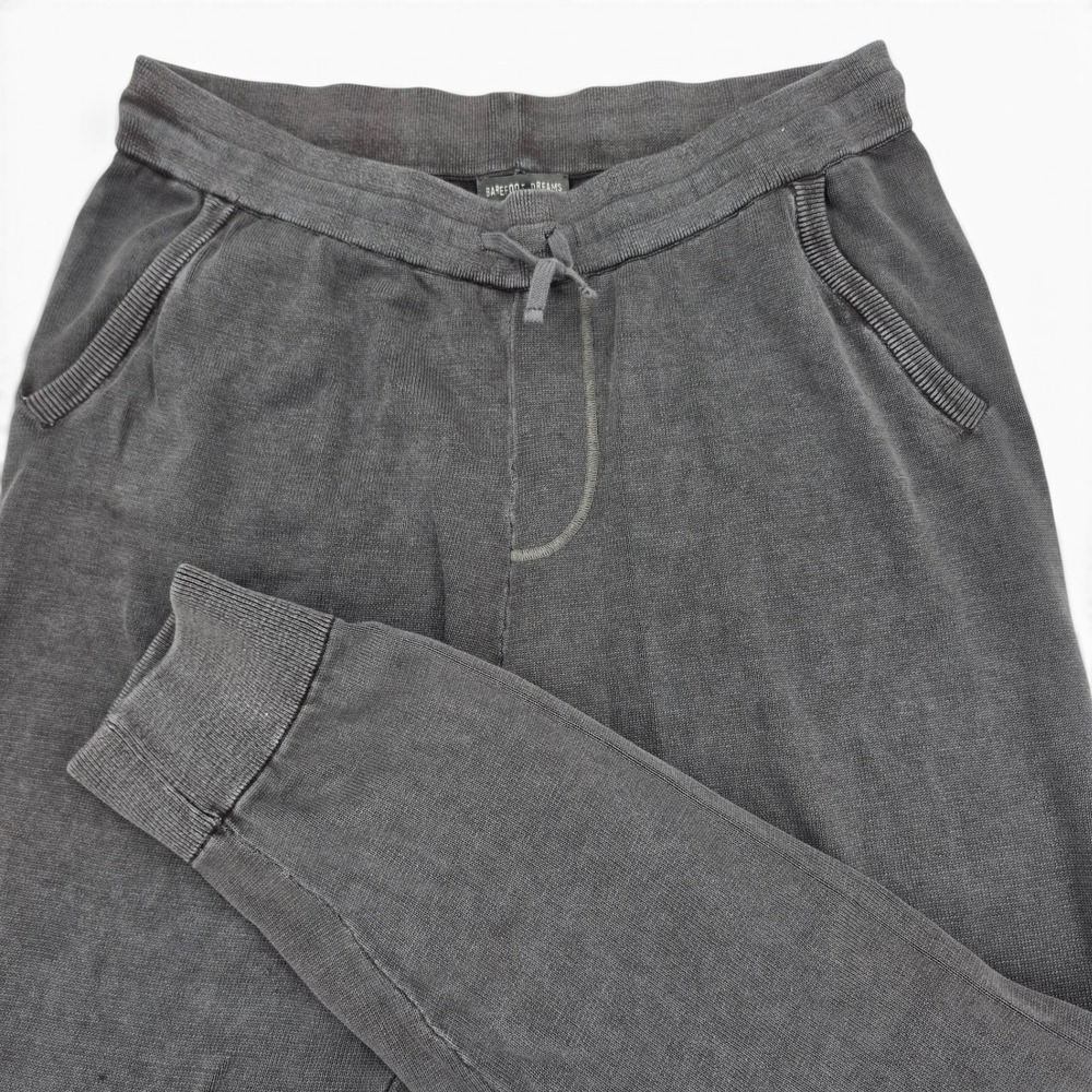 Barefoot Dreams XL Gray Cotton Jogger Lounge Pants Drawstring Cozy Quiet Luxury